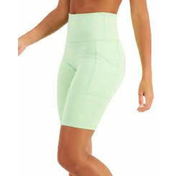 Ideology Pants - IDEOLOGY Women's Performance High Rise 10" Bike Shorts Pistachio Green Medium